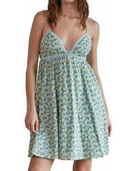 By Together - Floral Print V-Neck Flare Mini Dress - Lyst