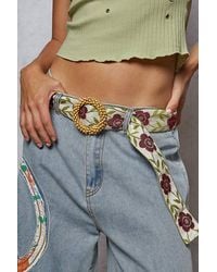 Pol - Floral Embroidered Belt - Lyst