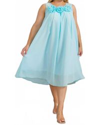 Karen T Design - Sleeveless A-Line Midi Dress With Floral Detail - Lyst