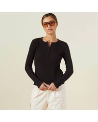 Monrow - Thermal Henley Top - Lyst