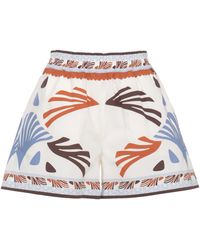 Herno - Ivory Printed Elastic Waist Shorts - Lyst
