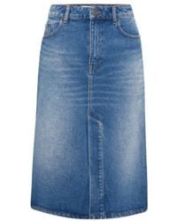 Ami Paris - Pencil Midi Skirt Denim Straight Cut Coin Pocket Red1379 - Lyst