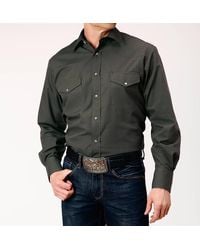 Roper - Long Sleeve Snap Broadcloth Western Shirt - Lyst