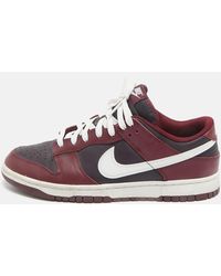 Nike - Burgundy Leather Dunk Low Dark Beetroot Sneakers - Lyst