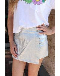 Berenice - Jery Metallic Mini Skort - Lyst