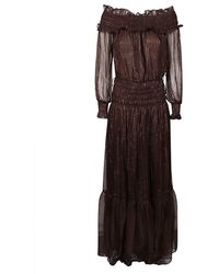 Self-Portrait - Georgette Sheer Silk Maxi Dress - Lyst
