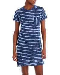 ATM - Striped Mini T-shirt Dress - Lyst