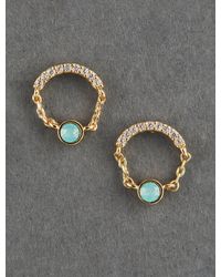 Lucky Brand 14k Gold Plated Arch Earring - Gray