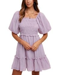 Anniewear - Smocking Bodice Elastic Tiered Mini Dress - Lyst