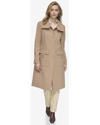 Andrew Marc - Almedia Sb Wool Twill Coat With Back Belt - Lyst