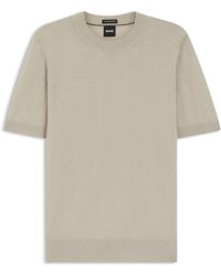 BOSS - Virgin Wool Knitted Crew Neck Sweater - Lyst