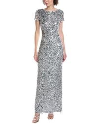 Adrianna Papell - Beaded Mesh Gown - Lyst