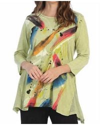 Jess & Jane - Bora Bora Mineral Washed Mesh Contrast Tunic Top - Lyst