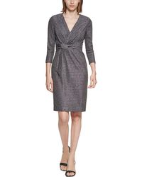 Calvin Klein - Petites Knit Metallic Cocktail And Party Dress - Lyst