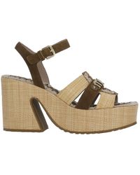 Mou - Ankle Strap Rafia Sandals - Lyst