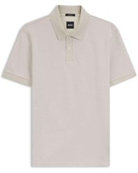 BOSS - Mercerized-Cotton Polo Shirt With Micro Pattern - Lyst
