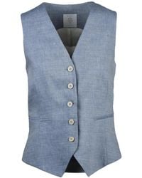Eleventy - Light Linen Wool Vest - Lyst