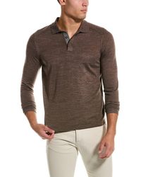 RAFFI - Trim Detail Wool-blend Polo Sweater - Lyst