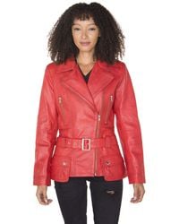 Infinity Leather - Long Leather Biker Jacket-Quito - Lyst