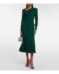 Roland Mouret - Long Sleeve Rouched Midi Dress - Lyst