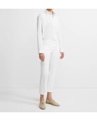 Theory - Crop Stretch Cotton Straight Leg Pants - Lyst