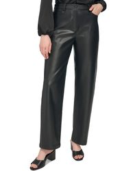 Calvin Klein - Slimming Faux Leather Trouser Pants - Lyst