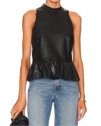 Amanda Uprichard - Anders Faux Leather Top - Lyst