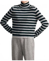 Jumper 1234 - Little Stripe Roll Collar Sweater - Lyst