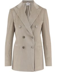 Lardini - Textured Double-Breasted Notched Lapel Jacket - Lyst