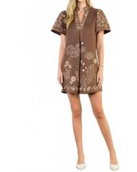 Thml - Short Sleeve Embroidered Detail Dress - Lyst