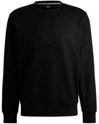 BOSS - Cotton-Terry Relaxed-Fit Sweatshirt With Script Logo - Lyst