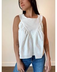 Miou Muse - Cleo Shirred Detail Blouse - Lyst