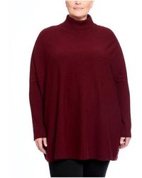Joseph A - Plus Ribbed Trim Turtleneck Pullover Sweater - Lyst