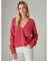 Lucky Brand - Cozy Cable Stitch Cardigan - Lyst
