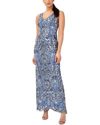 Adrianna Papell - Sequined Long Evening Dress - Lyst