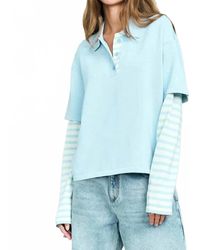 SER.O.YA - Emilee Long Sleeve Layered Polo Top - Lyst