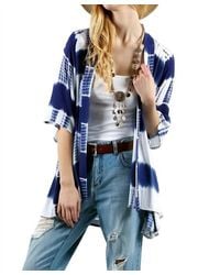 Kori - Tie Dye Lace Crochet Back Kimono - Lyst