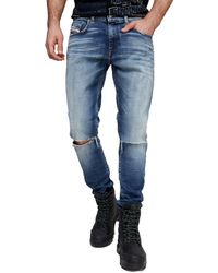 DIESEL - D-Strukt Ripped Slim Fit Denim Jeans - Lyst
