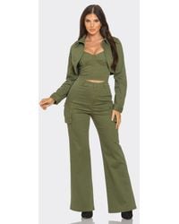 TRUEDAMES - Crop Jacket 3Pcs Set - Lyst