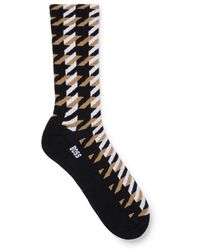BOSS - Regular-length Socks With Logo And Houndstooth Pattern - Lyst