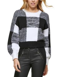 DKNY - Crewneck Ribbed Trim Pullover Sweater - Lyst
