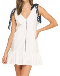 Strut & Bolt - Scallop Embroidery Mini Dress - Lyst
