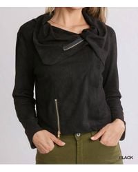 Umgee - Faux Suede Zip Up Moto Jacket - Lyst