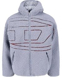DIESEL - Sherpa Fleece Hooded Zip Jacket - Lyst