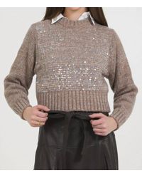 Stellah - Sequin Pullover Sweater Top - Lyst