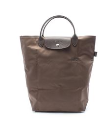 Longchamp - Le Pliage Fabric Leather Shopping Bag Tote Bag - Lyst