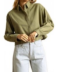 Miou Muse - Cropped Button Down Shirt Jacket - Lyst