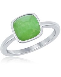 Simona - Sterling 8Mm Cushion Jade Ring - Lyst