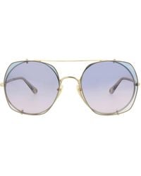 Chloé - Square-Frame Metal Sunglasses - Lyst