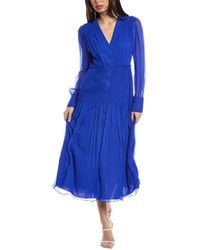 Jason Wu - V-neck Chiffon Silk Midi Dress - Lyst